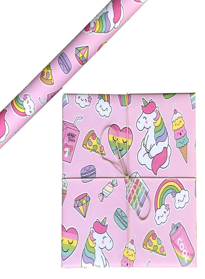 aakar Pack Of 5 Gift Wrapping Paper Sheets Kids, Gift Wraps For Kids (Pack Of 5, Unicorn,Multicolor) - Image 1